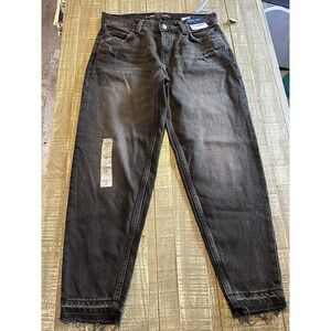 NWT Womens OLD NAVY High Rise Slouchy Taper Black Wash Ankle Jeans Size 2‎